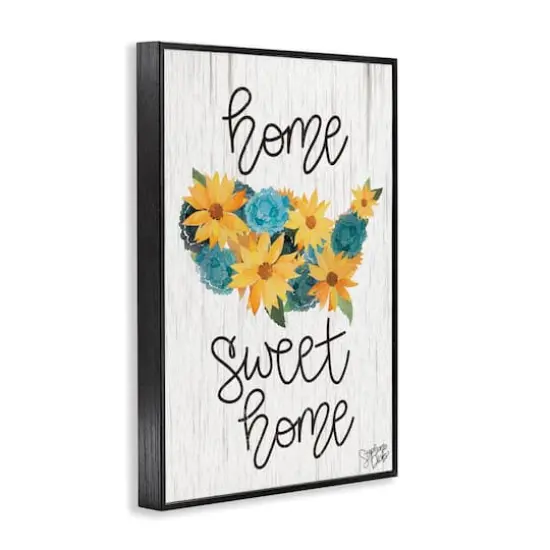 Stupell Industries Floral Americana Phrase Framed Giclee Art Black {4}