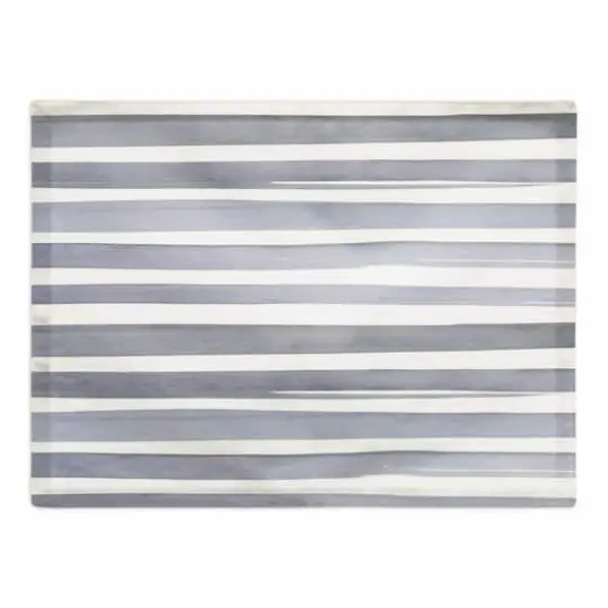 Watercolor Stripe Cotton Twill Placemat Blue/White {1}