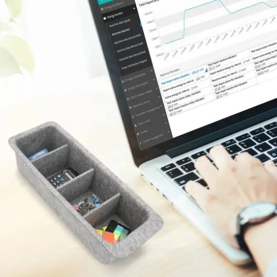 Welaxy Felt Adjustable 4 Slot Drawer Organizer Bin Gray {9}