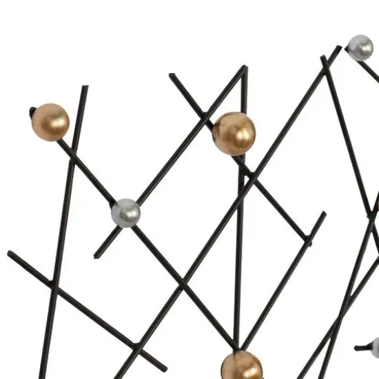 24" Black, Gold & Silver Metal Contemporary Wall D&eacute;cor {4}