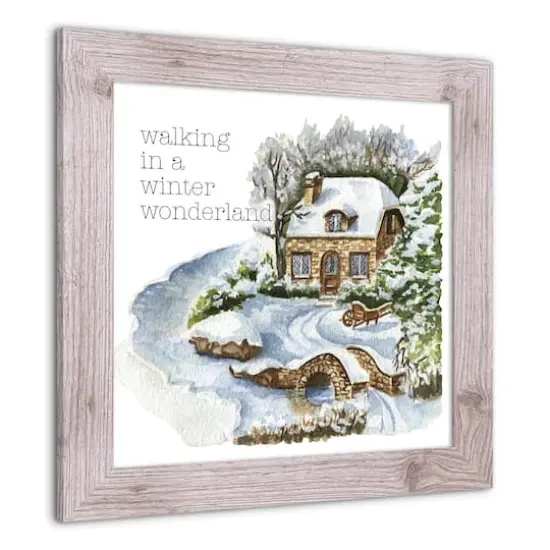 Walking in a Winter Wonderland Western White Framed Print {3}
