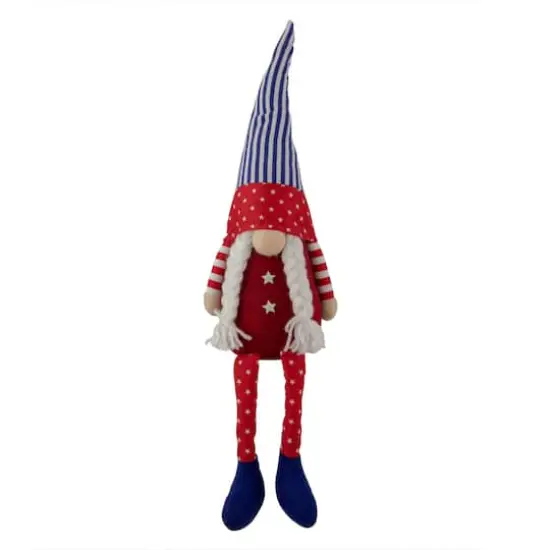 17.7" Sitting Patriotic Girl 4th of July Gnome {1}