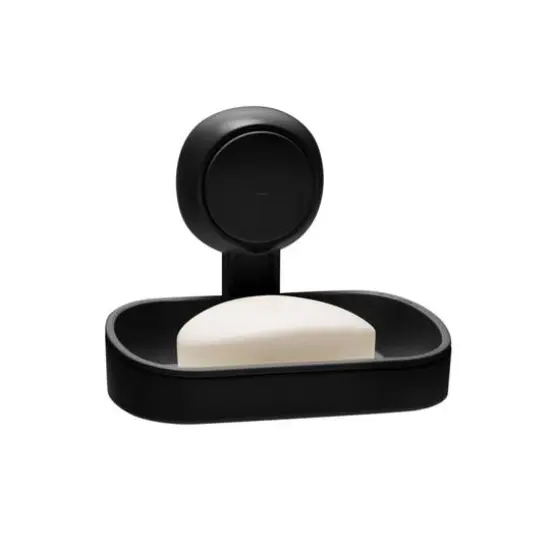Bath Bliss Matte Black Gel-Suction Soap Dish {1}