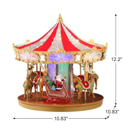 Mr. Christmas 12" Animated Crystal Very Merry Carousel {4}