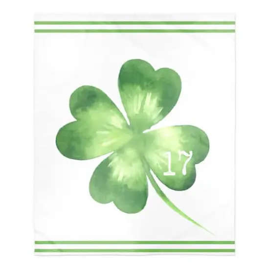 Large Four Leaf Clover Date 50" x 60" Sherpa Fleece Blanket {1}