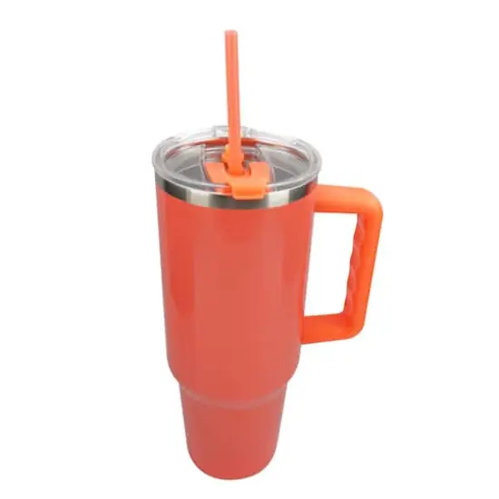 40oz. Neon Stainless Steel Insulated Tumbler by Celebrate It™ Coral {4}