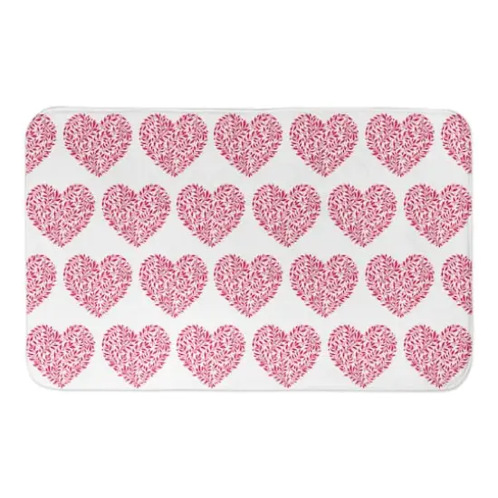 Floral Heart Pattern Bath Mat 34x21 Bath Mat {1}