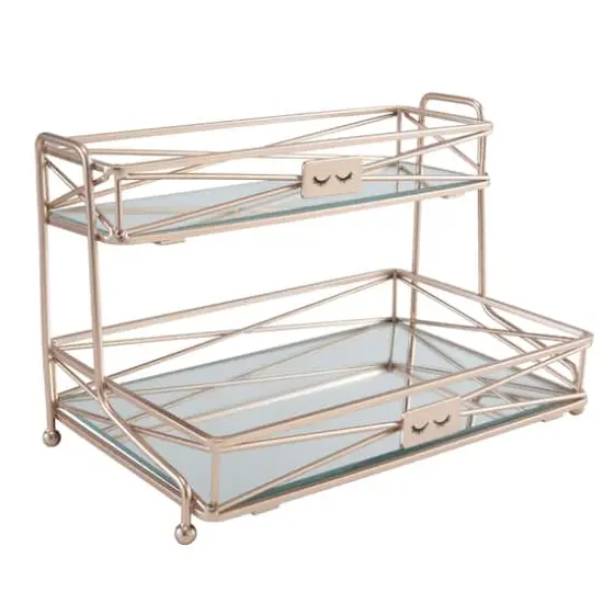 Home Details Rose Gold 2-Tier Vanity Tower {1}