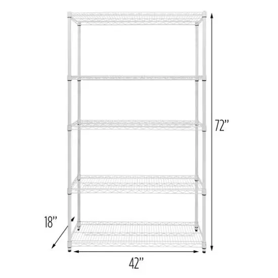 Honey Can Do White 5-Tier Heavy-Duty Adjustable Shelving Unit {10}