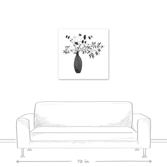 Monochromatic Floral II 30" x 30" Canvas Wall Art {6}