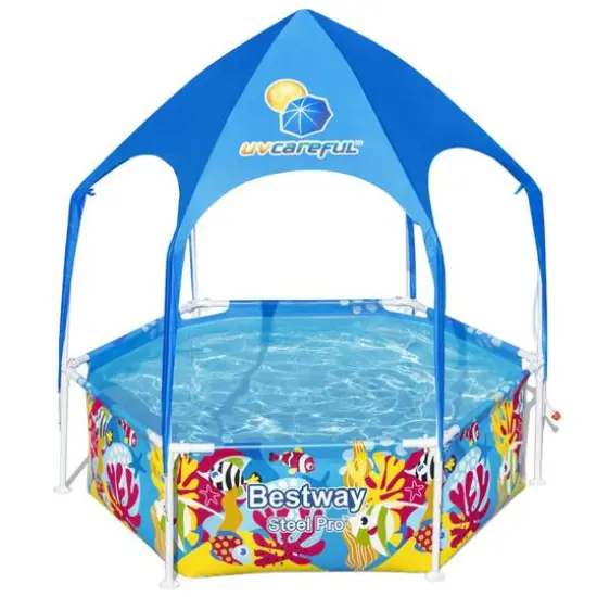 Steel Pro 6ft. UV Careful Splash-in-Shade Play Pool {1}