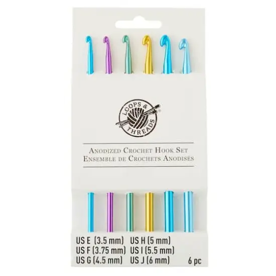 Anodized Crochet Hook Set by Loops & Threads&reg;, E-J {1}
