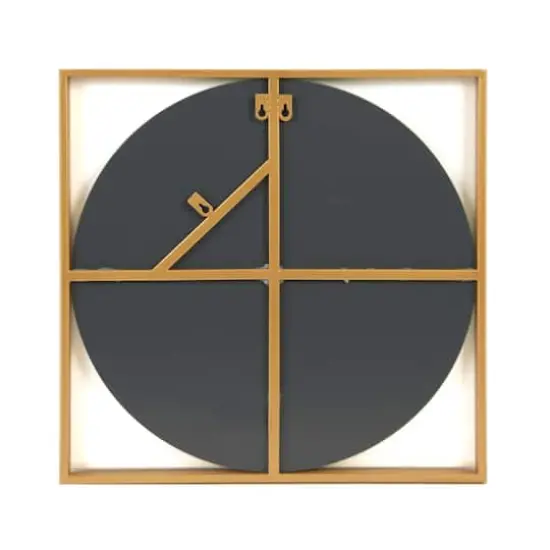 20" Gold Square Metal Floating Wall Mirror {4}
