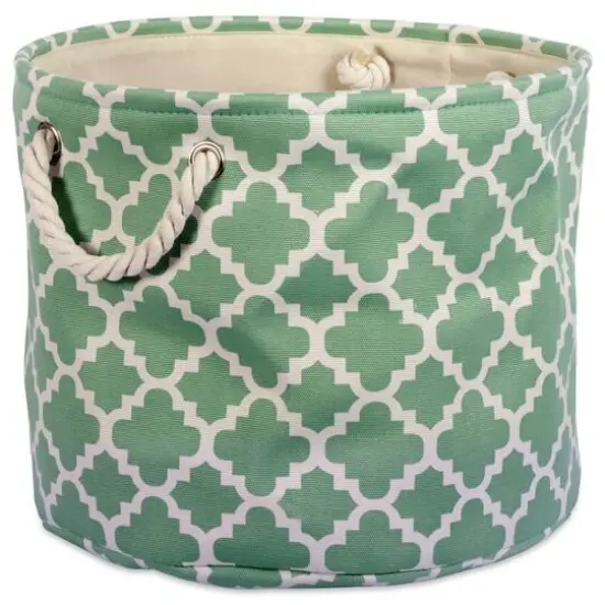 DII&reg; Medium Round Polyester Lattice Bin Bright Green {1}