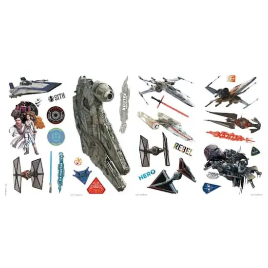 RoomMates Star Wars Episode IX Galactic Ships Peel & Stick Wall Decals {3}