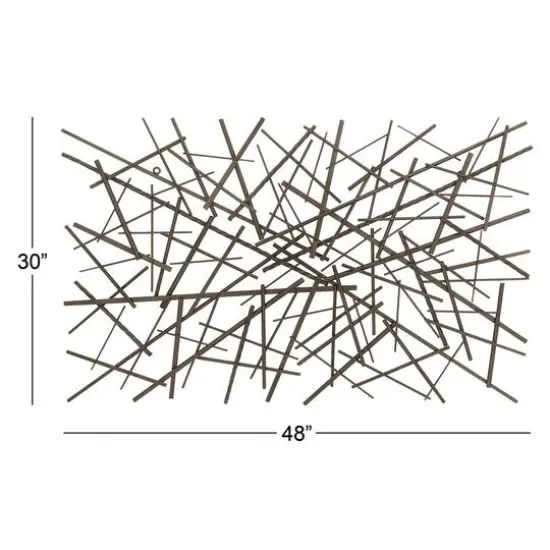 Dark Gray Contemporary Abstract Metal Wall Decoration {6}