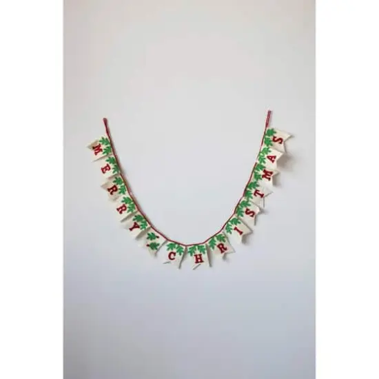 Hello Honey&reg; 6ft. Wool Merry Christmas Pendant Banner {4}