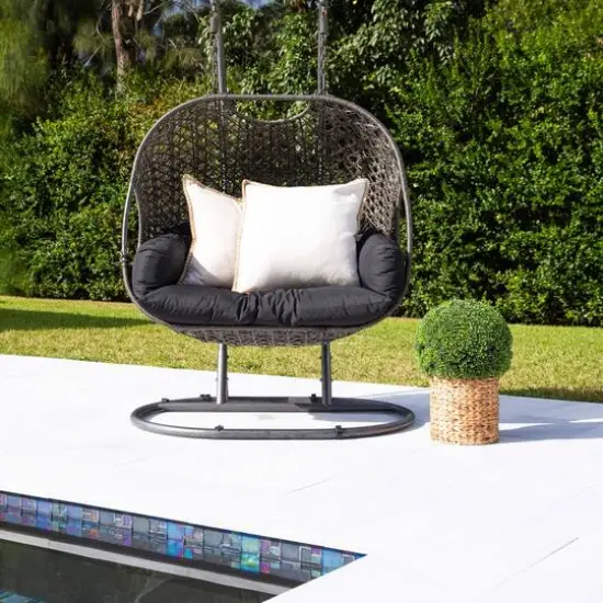 2ft. UV-Resistant Artificial Boxwood Ball Topiary in Hyacinth Weave Basket {3}