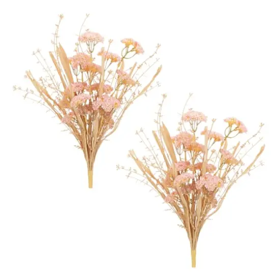 20.5" Blush Floral Grass Bush, 2ct. {1}