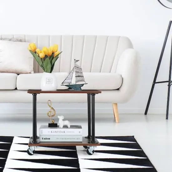 NEX&trade; Black Industrial Pipe Metal Table Legs with Casters, 4ct. {8}