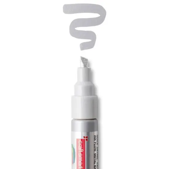 Chisel Tip Multi-Surface Premium Paint Pen by Craft Smart&reg; Metallic Silver {7}
