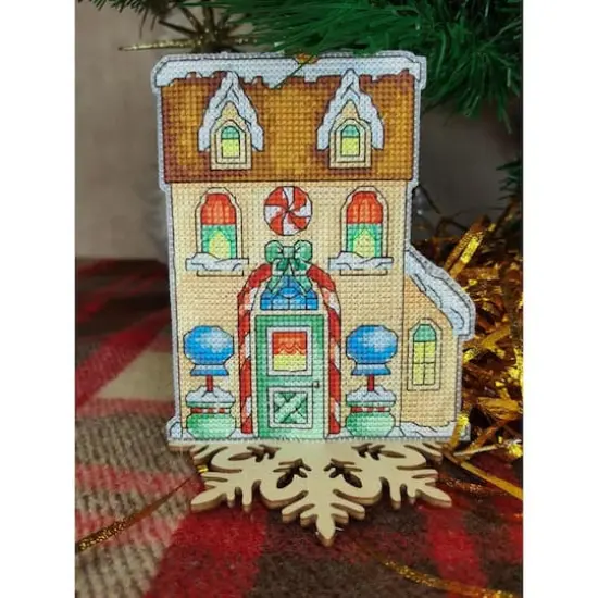 Crystal Art Plastic Canvas Counted Cross Stitch Kit Fairy Tale Gingerbread House {3}