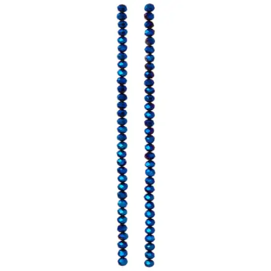Sapphire Faceted Glass Rondel Beads, 4mm by Bead Landing&trade; {4}