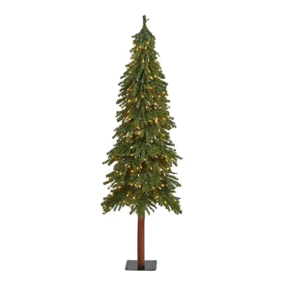 6ft. Pre-Lit Grand Alpine Artificial Christmas Tree, Clear LED Lights {1}