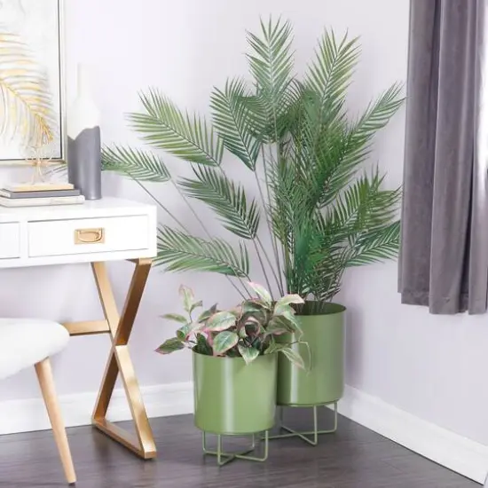 Green Modern Planter, Set of 2" 16", 13" {10}