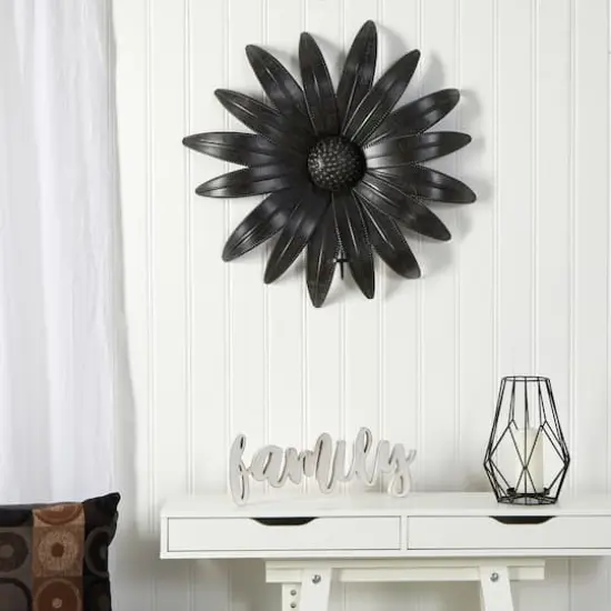 30" x 30" Brushed Metal Daisy Flower Sconce Candle Holder Wall Art Decor {3}