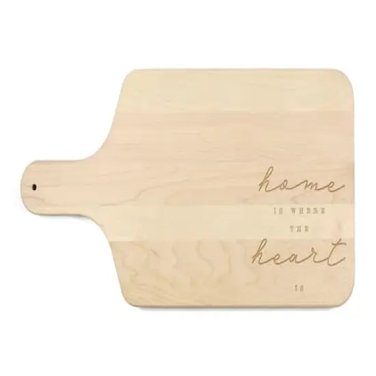 Home is Where the Heart Is 17" x 8" Maple Paddle Cutting Board {1}