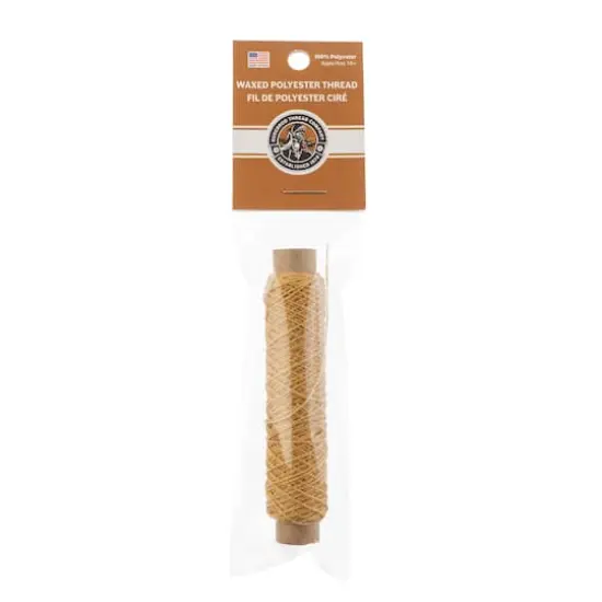 Gudebrod 0.018" 3 Ply Waxed Thread Bobbin, 75ft. Natural {3}