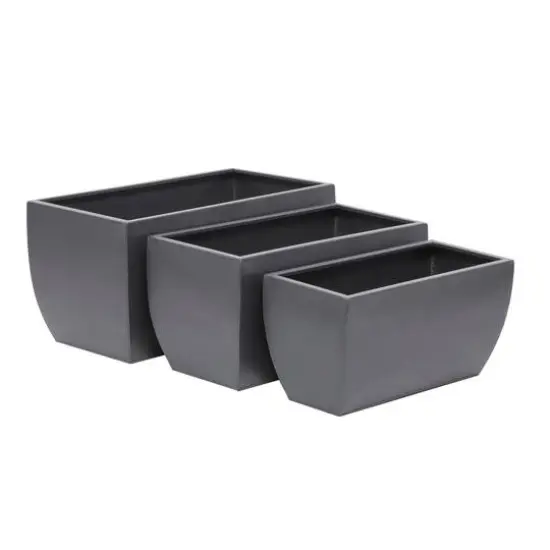 Grey Modern Planter, Set of 3" 20", 18", 16" {3}