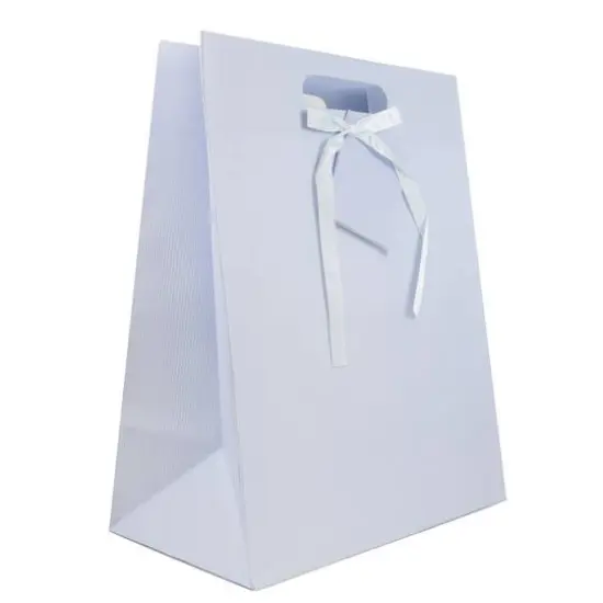 JAM Paper Medium Light Blue Pinstripe Gift Bags, 3ct. {1}