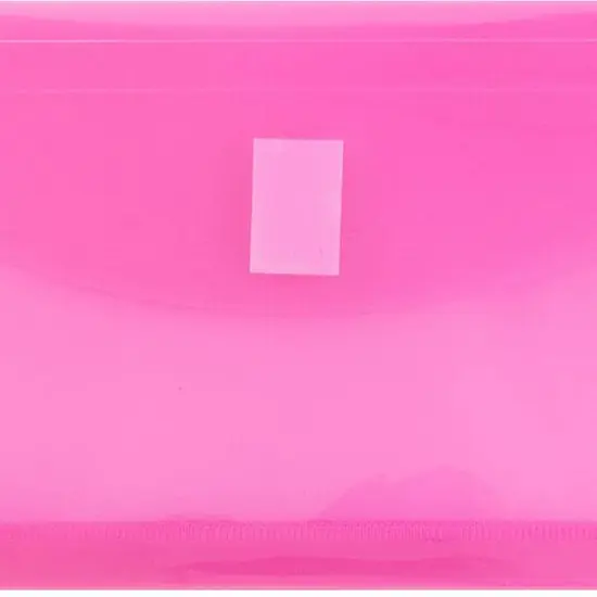 JAM Paper 5.25" x 10" Plastic #10 Hook & Loop Envelopes with 1" Expansion, 24ct. Fuchsia Pink {4}