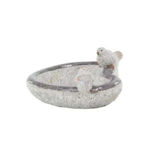 13" Gray Stone Country Birds Garden Sculpture {4}