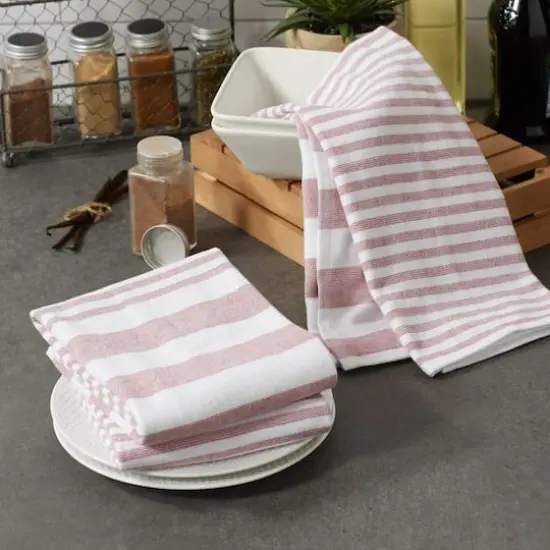 DII&reg; Barn Red Nautical Stripe Terry Dishtowels, 3ct. {9}