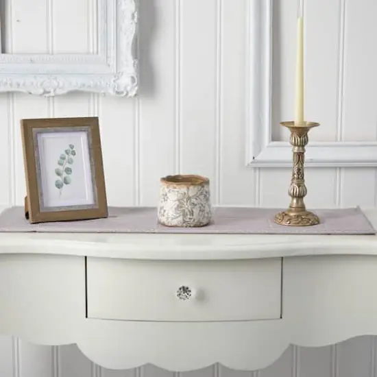 4" Tuscan Ceramic Gray Scroll Planter {4}