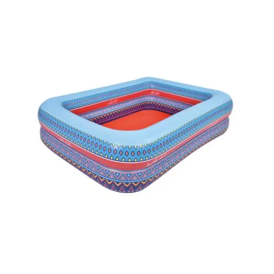 Pool Central&reg; 69" Inflatable Rectangular Bohemian Print Swimming Pool {1}
