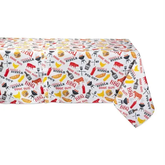 DII&reg; 120" BBQ Fun Print Outdoor Tablecloth with Zipper {1}