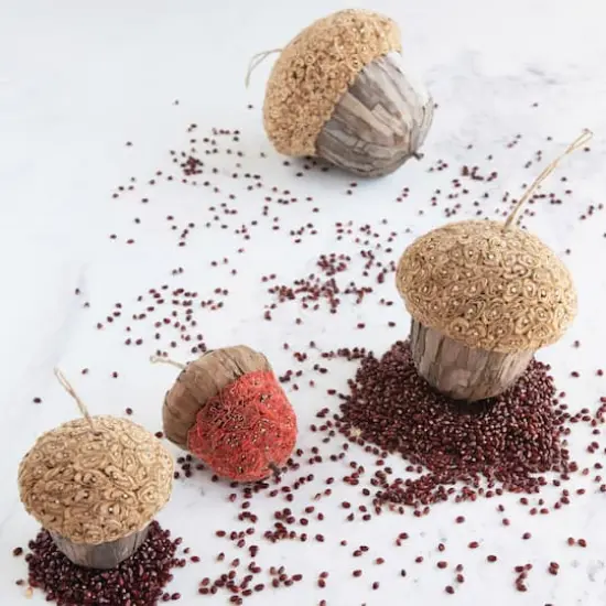 Hello Honey&reg; 5.5" Orange Cornhusk Acorn Ornament {3}