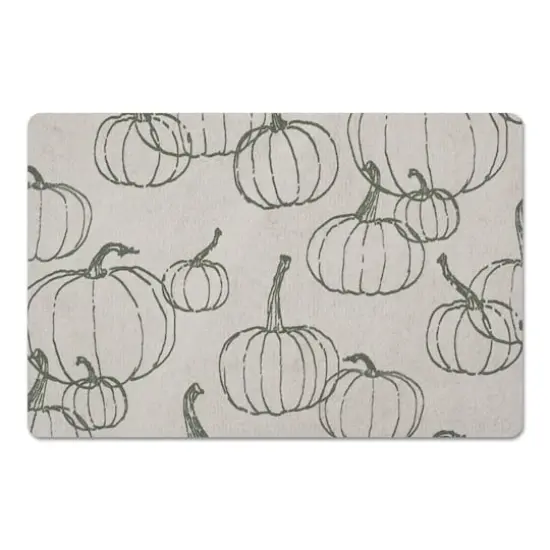 Gray Multi Pumpkin Pattern Floor Mat {1}