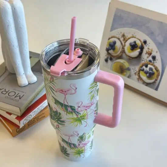 40oz. Flamingo Toss Stainless Steel Insulated Tumbler by Celebrate It™ {4}