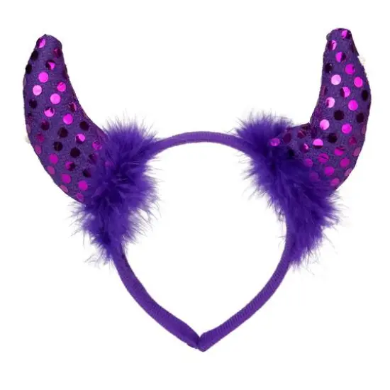 Purple Devil Halloween Costume Headband {1}