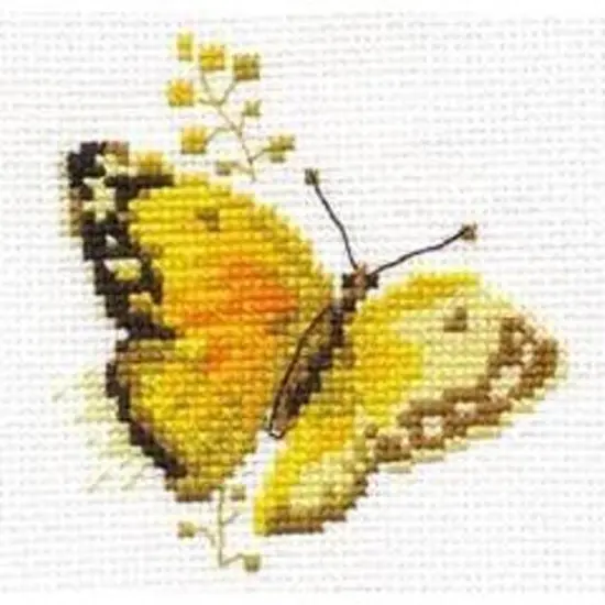 Alisa Colourful Butterflies - Yellow Cross Stitch Kit {3}