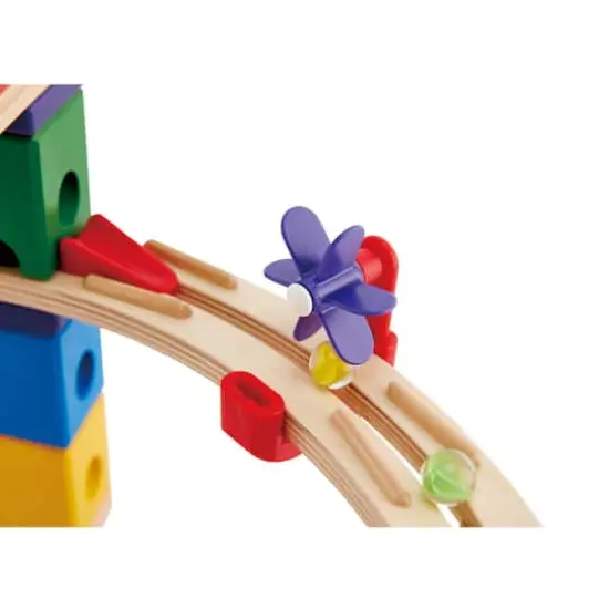 Hape Quadrilla Wooden Marble Run Construction Race To The Finish Set {4}