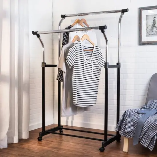 Honey Can Do Heavy Duty Double Hanging Garment Rack {1}