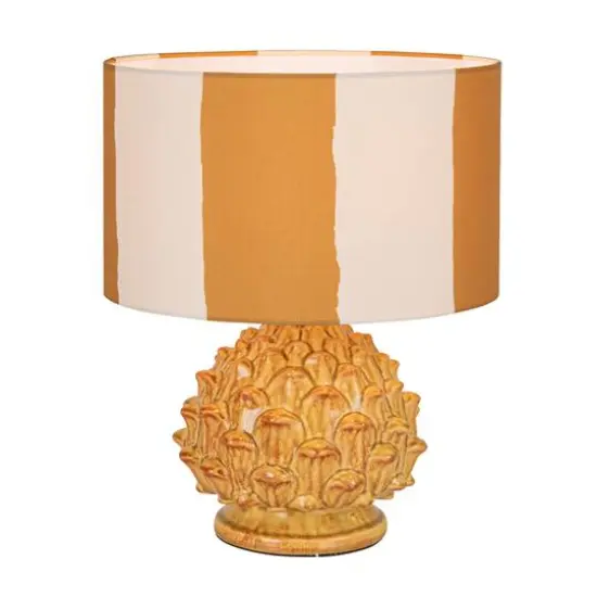 Hello Honey&reg; 14.75" Mustard & Cream Artichoke Finial Stoneware Table Lamp, 2ct. {8}