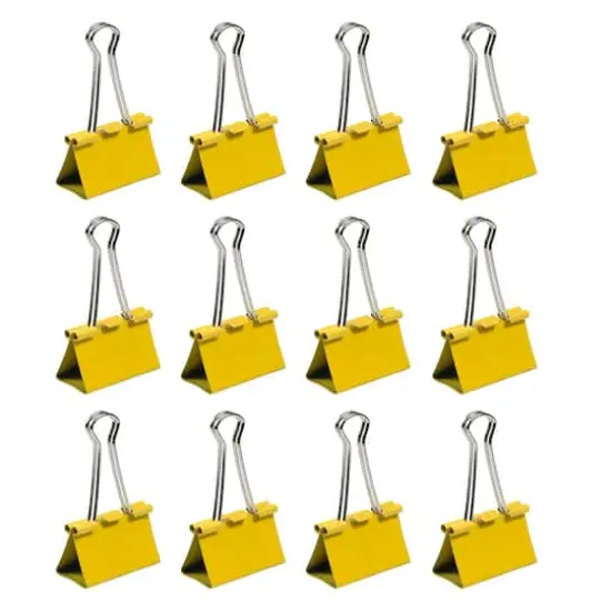JAM Paper 1.5" Binder Clips, 12ct. Yellow {7}