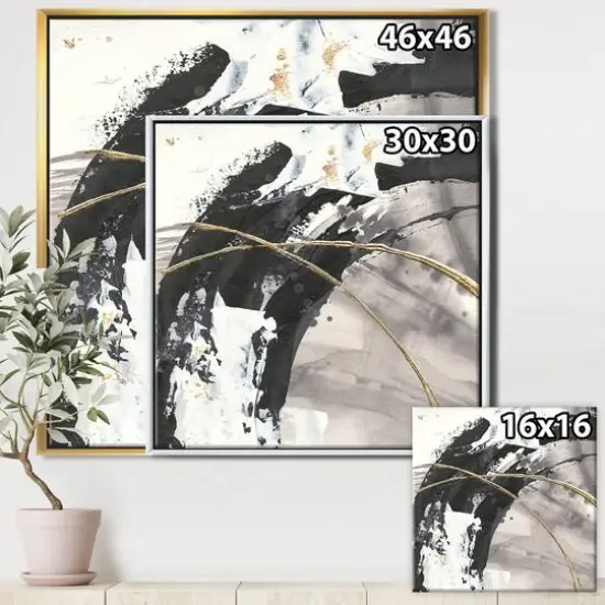 Designart - Glam Painted Arcs I - Transitional Framed Canvas {4}